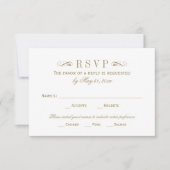 Cartons Réponse Mariage vintage d'or (Devant)