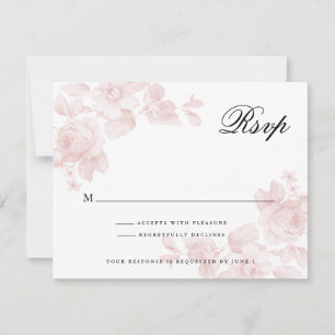 Cartons Réponse Mariage Vintage Floral Rose Pâle