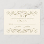 Cartons Réponse Mariage vintage ivoire d'antiquité (Devant)