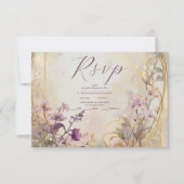 Cartons Réponse Mariage Vintage Lavande Art Nouveau Mucha (Devant)