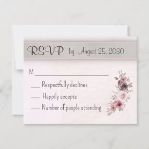 Cartons Réponse Mariage vintage rose floral