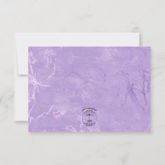 Cartons Réponse Mariage violet d'aquarelle violette (Dos)