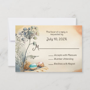 Cartons Réponse Mariage Watercolor Beach
