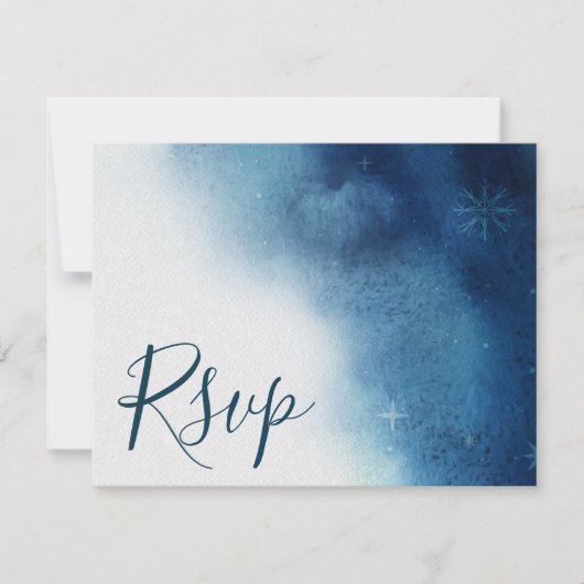 Cartons Réponse Mariage Whimsical Blue Snowflake (Devant)