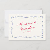 Cartons Réponse Mariage Whimsical Bright Border & Script Names (Dos)