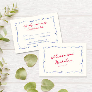 Cartons Réponse Mariage Whimsical Bright Border & Script Names