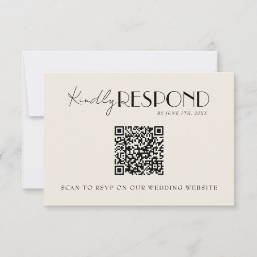 Cartons Réponse Mariage Whimsical français rétro moderne QR Code (Devant)