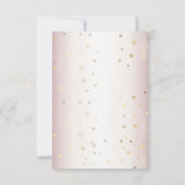 Cartons Réponse Mariée d'hiver rose Golden Shiny Hearts (Dos)