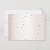 Cartons Réponse Mariée d'hiver rose Golden Shiny Hearts (Dos)