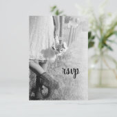 Cartons Réponse Mariée en Bottes Cowboy avec Sunflower Wedding RSV (Debout devant)