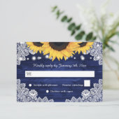 Cartons Réponse Marine Bleu Rustique dentelle de bois Tournesol Ma (Debout devant)