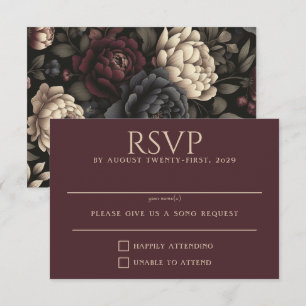 Cartons Réponse Marine Blue & Burgundy Moody Floral