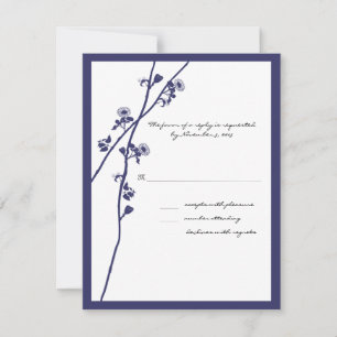 Cartons Réponse Marine Blue Fleur sauvage Floral Branches Mariage