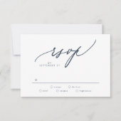 Cartons Réponse Marine moderne bleu foncé blanc Mariage simple (Devant)