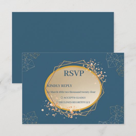 Cartons Réponse Marine Oval Floral Boho (Devant / Derrière)