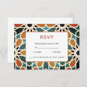 Cartons Réponse Marocain Zellij Mariage (Devant / Derrière)