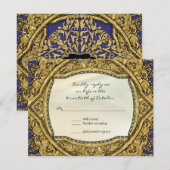 Cartons Réponse Marocaine Scroll Gold Parties scintillant Élégant (Devant / Derrière)