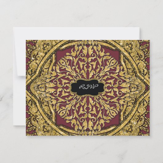 Cartons Réponse Marocaine Scroll Gold Parties scintillant Élégant (Dos)