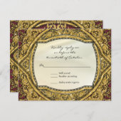 Cartons Réponse Marocaine Scroll Gold Parties scintillant Élégant (Devant / Derrière)