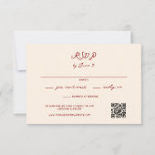 Cartons Réponse Maroon Whimsical Mariage manuscrit (Devant)