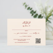 Cartons Réponse Maroon Whimsical Mariage manuscrit (Debout devant)