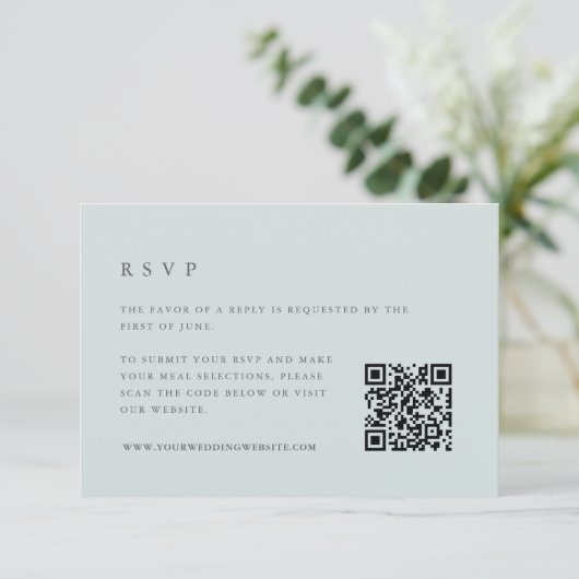 Cartons Réponse Marques Seaglass | Pale Mist Code QR vert (Debout devant)