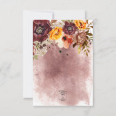 Cartons Réponse Marsala Argile & Bouquet Jaune Mariage (Dos)