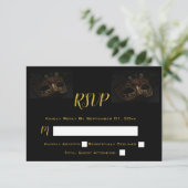 Cartons Réponse Mascarade Masque élégant noir & or (Debout devant)