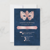 Cartons Réponse Mascarade rose Mascarade Masque élégant Quinceaner (Devant)