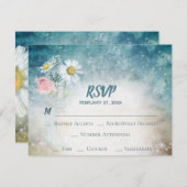 Cartons Réponse *~* Mason Jar Floral Rustique Mariage d'aquarelle (Devant / Derrière)