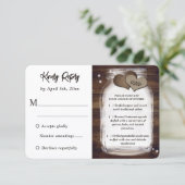 Cartons Réponse Mason Jar Mariage campagnard rustique Choix de rep (Debout devant)