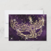 Cartons Réponse Masque de masquerade élégant paillettes violettes  (Dos)