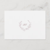 Cartons Réponse Mauve Wreath Monogramme QR Code Mariage élégant (Dos)