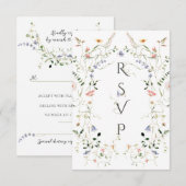 Cartons Réponse Meadow Fleur sauvage Rustic Boho Mariage photo (Devant / Derrière)