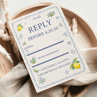 Cartons Réponse Mediterranean Lemon Floral Response Design