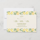 Cartons Réponse Mediterranean Olive Lemon Modern Wedding (Devant)