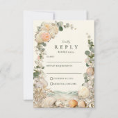 Cartons Réponse Mediterranean Seashell Botanical Wedding (Devant)
