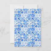 Cartons Réponse Meditterranean Wedding with italian Tiles (Dos)
