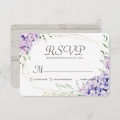 Cartons Réponse Mémorial géométrique floral de Hydrangea Lilac (Devant / Derrière)