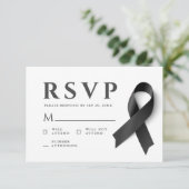 Cartons Réponse Memorial Modern Simple Memories Black Ribbon (Debout devant)