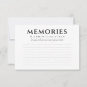 Cartons Réponse Memorial Modern Simple Memories Black Ribbon (Dos)