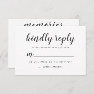 Cartons Réponse Memorial Simple Cursive Memories Répondre