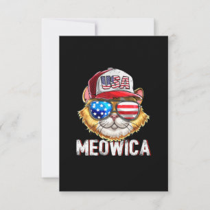 Cartons Réponse Meowica American Flag Chat 4 juillet Trucker