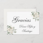 Cartons Réponse Merci de mariage espagnol élégant (Devant / Derrière)