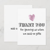 Cartons Réponse Merci de nous avoir ignorés quand nous avons dit p (Devant / Derrière)