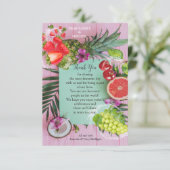 Cartons Réponse Merci des fruits tropicaux salants (Debout devant)