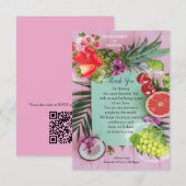 Cartons Réponse Merci des fruits tropicaux salants (Devant / Derrière)