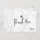 Cartons Réponse Merci en marbre PixDezines pour Bar Mitzvah (Devant / Derrière)