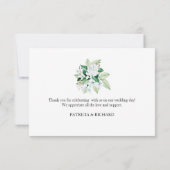 Cartons Réponse Merci Mariage de verdure géométrique or (Dos)