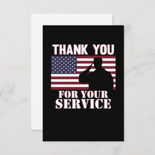 Cartons Réponse Merci Pour Votre Service Bonne Journée Des Anciens (Devant / Derrière)